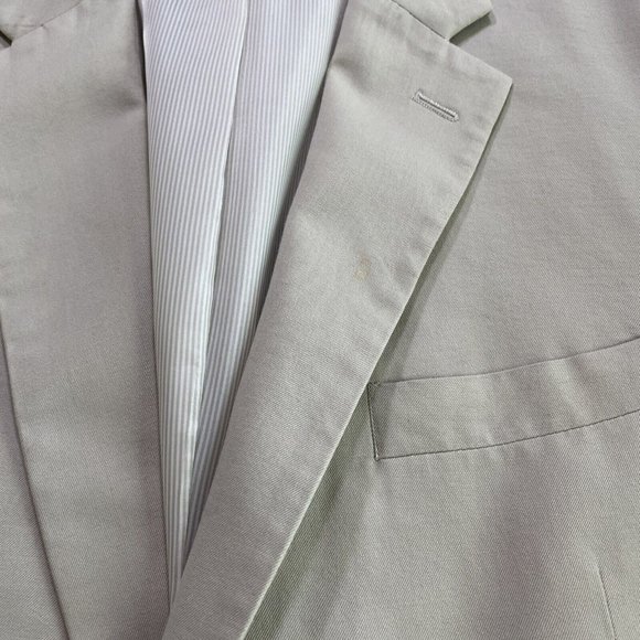 Jos A Bank Mens 42L Beige Cream Tailored Fit Sport Coat 2-Button Wool/Cotton GUC - Picture 10 of 12